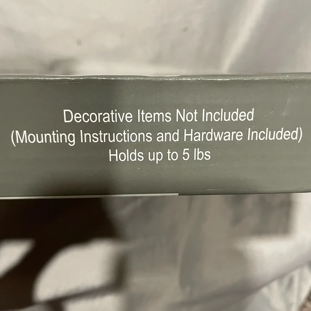 NWT Trueliving 2 Piece Black and White Wall Shelf Set